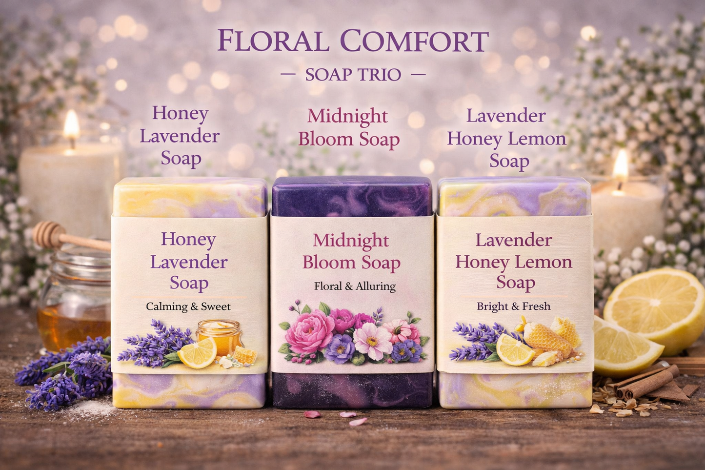 Floral Comfort Soap Trio